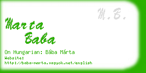 marta baba business card